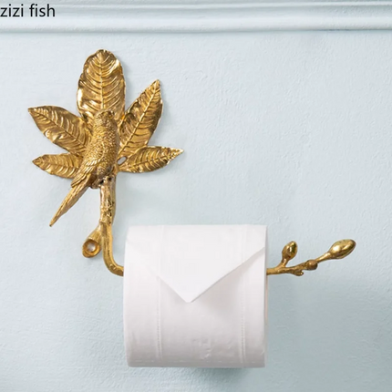 Copper Leaf Wall-Mounted Tissue & Napkin Holder
