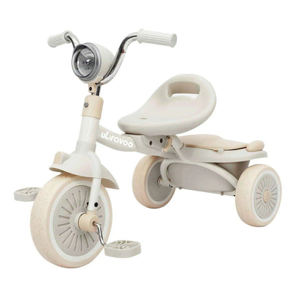 Colorful Adventure Trike: Foldable Toddler Tricycle with Adjustable Seat and Lights