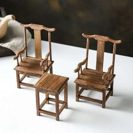 Charming Vintage Sushi Presentation Set with Miniature Table and Chair
