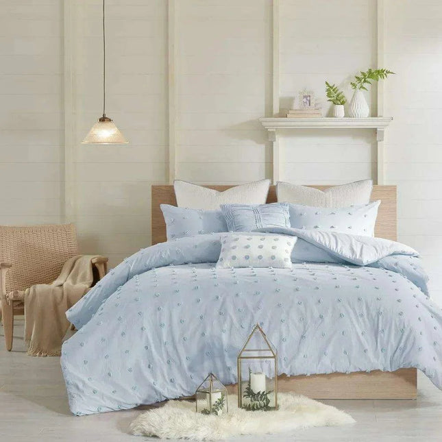 Brooklyn Chenille Dot Jacquard Comforter Collection with Shams and Accent Pillows