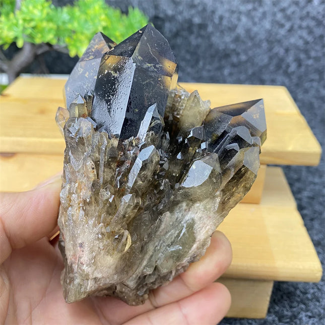Natural Black Crystal Ore Specimen for Healing, Meditation & Home Decor
