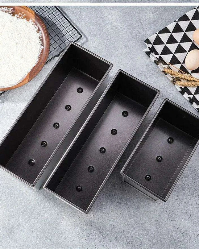 Deluxe Square Toast Bread and Cake Baking Kit with Non-stick Aluminum Mold and Lid - Customizable Bakery Essentials