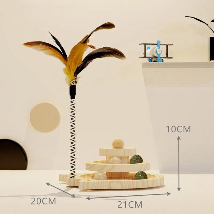 Interactive Cat Tower with Rotating Discs and Enrichment Balls for Endless Feline Fun