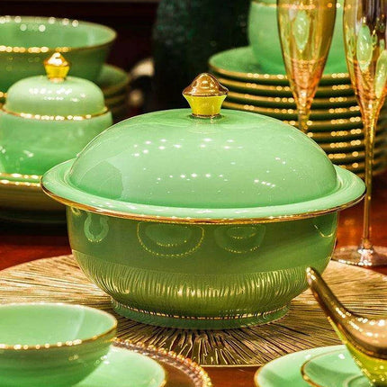 Sophisticated Blue and White Porcelain Dinnerware Set with Opulent Gold Accents