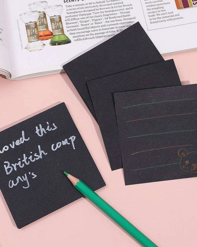 Sleek Black Sticky Note Collection - Perfect for Highlighting and More