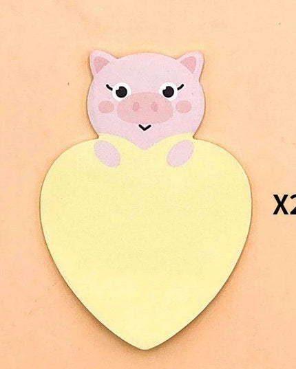Charming Animal-Inspired Heart-Shaped Sticky Notes for Creative Minds