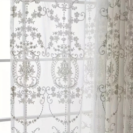 Embroidered Tulle Sheer Curtains – European Lace Floral