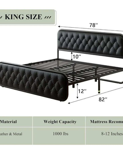 Stylish Faux Leather Bed Frame with Sturdy Support and Smart Under-Bed Storage Solutions