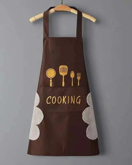 Chic Waterproof Apron for Culinary and Gardening Mastery - Adjustable Cotton-Linen Blend