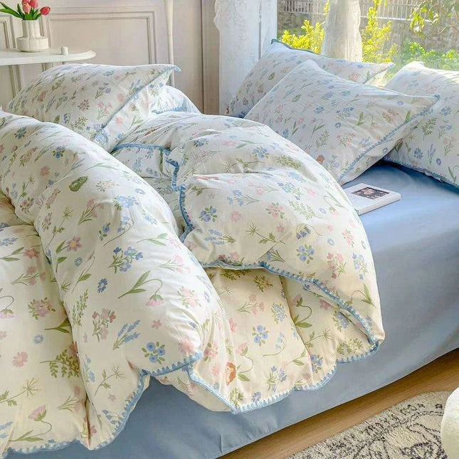 Floral Serenity Cotton Bedding Collection for Girls