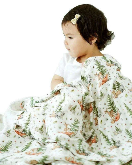 Print Bamboo Cotton Muslin Swaddle Blankets for Newborns