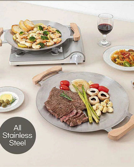 Versatile Portable Stainless Steel Korean BBQ Grill Pan for Outdoor Gatherings