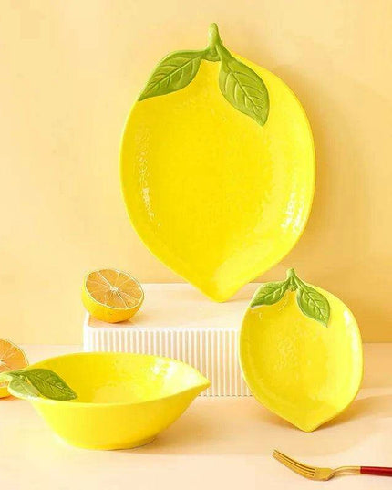 Playful Lemon-Shaped Ceramic Bowl for Salads, Soups, and Snacks - Fun Kitchen Dining Accessory
