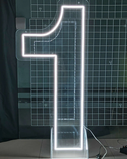 Customizable Neon LED Number Sign Set - Illuminated Decor for Events and Home