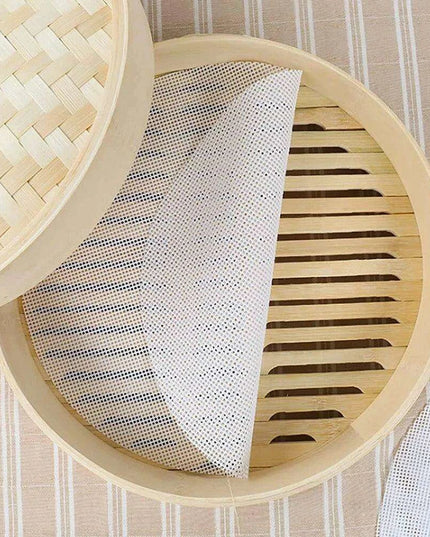 10-Pack Reusable Non-Stick Silicone Steamer Liners for Easy Cooking - Round Mats and Kitchen Accessories