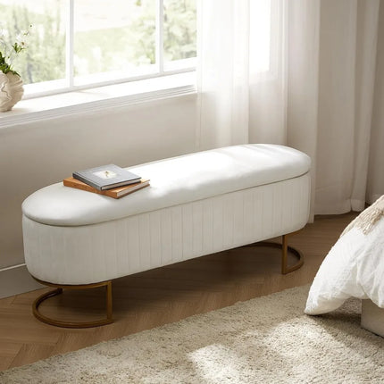 50.5" Velvet Storage Ottoman Bench, Gold Legs, 400 lbs Capacity, Multi-Functional Seat for Bedroom Entryway 50-5-velvet-storage-ottoman-bench-gold-legs-400-lbs-capacity-multi-functional-seat-for-bedroom-entryway