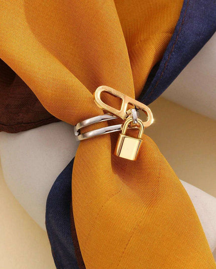 Chic Mini Lock Scarf Ring: Effortless Fashion Accessory