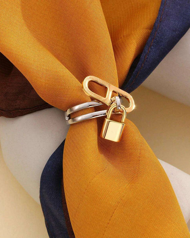 Chic Mini Lock Scarf Ring: Effortless Fashion Accessory