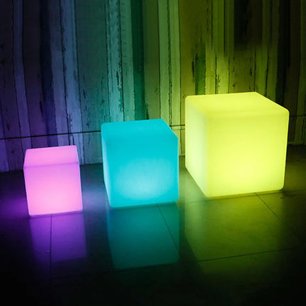 LED Luminous Cube Lamp — RGB 16 Colors, Battery Powered, 10–25cm