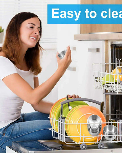 Elegant Stainless Steel Dipping Bowls Collection - 12-Piece Sophisticated Dining Essentials