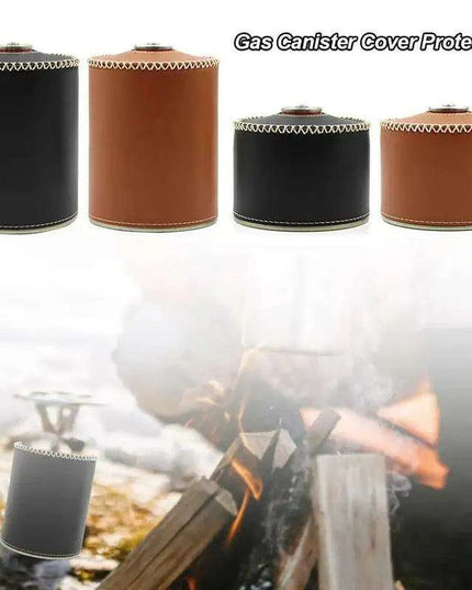 Retro Chic Leather Gas Can Cover - Stylish Air Bottle Protector