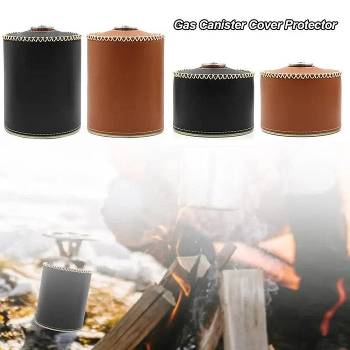 Retro Chic Leather Gas Can Cover - Stylish Air Bottle Protector