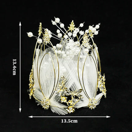 Chiffon Moon Boat Ballet Girl Lace Flower Acrylic Cake Topper Happy Bi