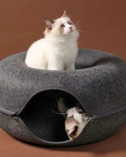 Purrfect Play & Rest Tunnel Bed - Interactive Cat Retreat
