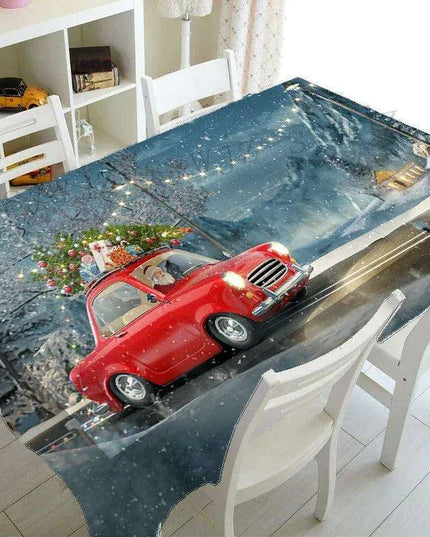 Festive Waterproof Polyester Christmas Lightweight Tablecloth for Holiday Partie