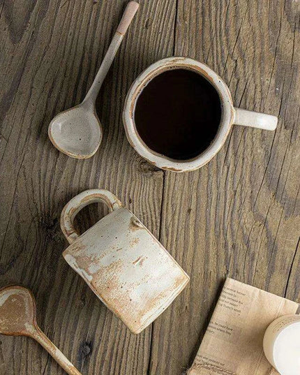 Vintage Japanese-Inspired Handmade Ceramic Mug for Coffee Enthusiasts