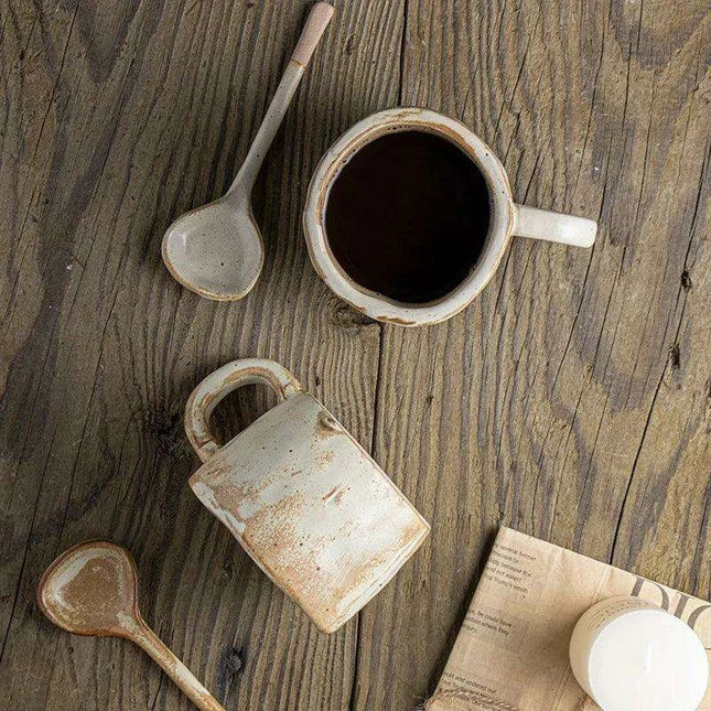 Vintage Japanese-Inspired Handmade Ceramic Mug for Coffee Enthusiasts