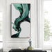 Abstract Green Silk Canvas Painting - Contemporary Art for Stylish Home Decor