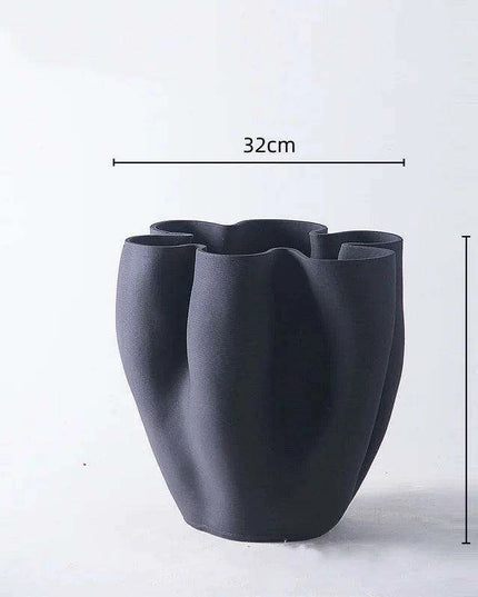 Elegant Open Fold Ceramic Vase - Modern Home Décor Essential