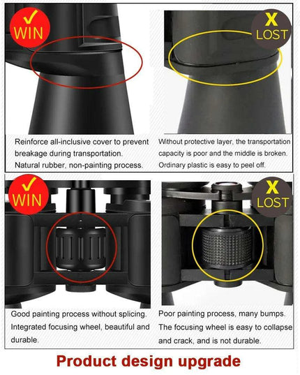 Borwolf 10-60X60 Waterproof High Definition Binoculars for Superior Long-Distance Observation