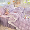 Purple / Skirt Bed Sheet / Queen Cover200x230cm