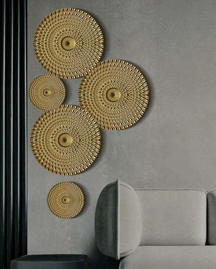 Luxurious Golden Aura Metal Wall Art for Chic Home Decor