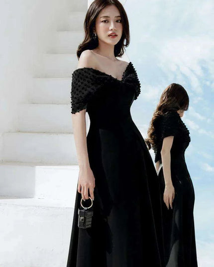 High Waist Pleated Evening Dress with Bowknot and Chic Patchwork Details for Women