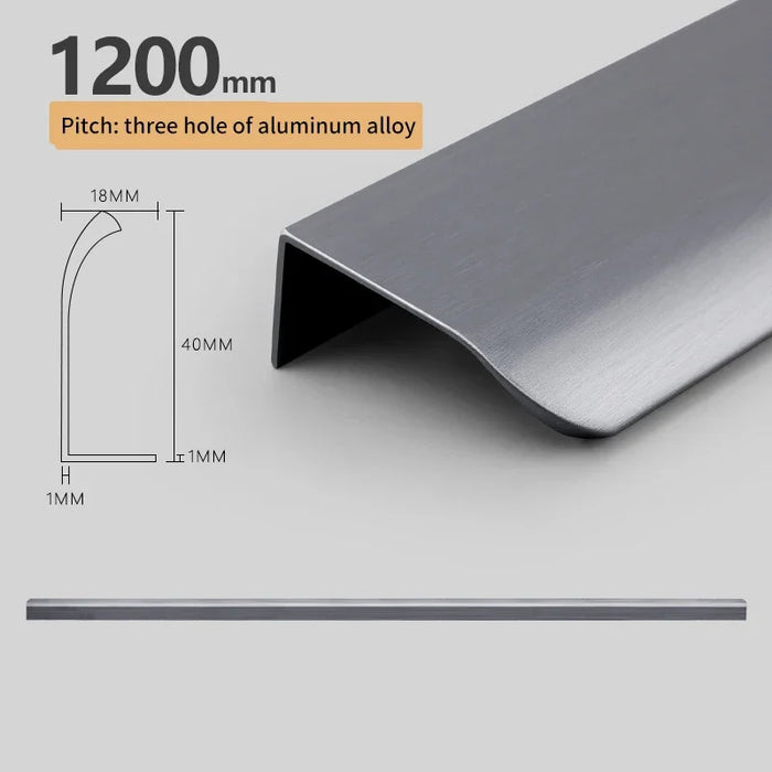 Sleek Aluminum Wardrobe Door Handles - Set of 3