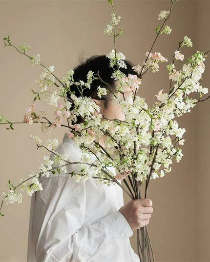 Chic White Faux Hoary Willow Blooms - Ideal for Home and Wedding Styling