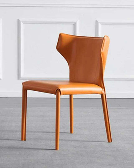 Minimalist Scandinavian Saddle Leather Dining Chair