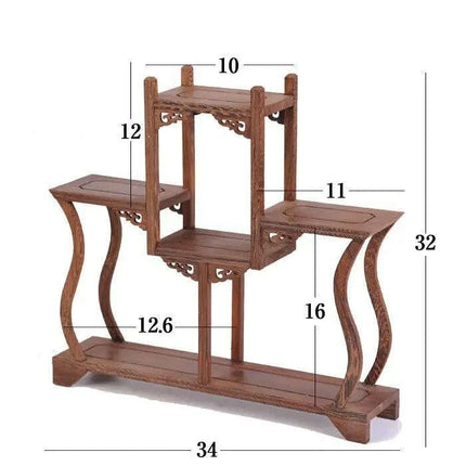 Handcrafted Wooden Display Stand for the Traditional Kung Fu Tea Ceremony