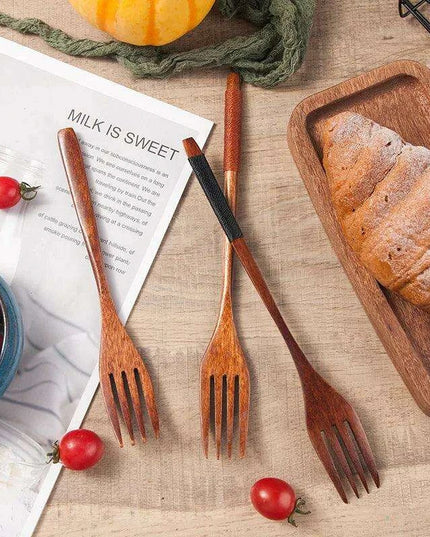 Elegant Bamboo Fork for Fruits, Desserts, and Salads - Japanese Style Kitchen Utensil