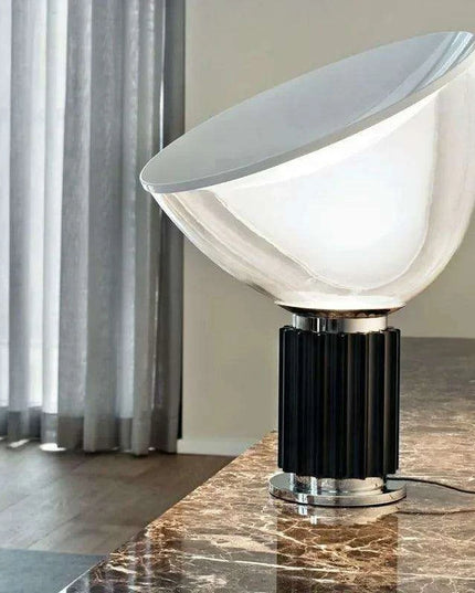 Radiant Elegance: Italian Designer Glass Table Lamp for Stylish Interiors