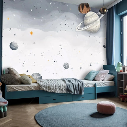 Très Elite Cosmic Starry Sky Custom Mural Wallpaper for Kids' Rooms