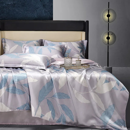 Mulberry Silk Bedding Set — 4-Piece Vintage Boho Design, 22mm