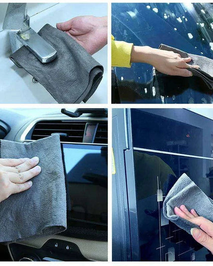 Thickened Microfiber Streak-Free Cleaning Cloths for Crystal Clear Windows and Glass - Reusable Multi-Use Towels