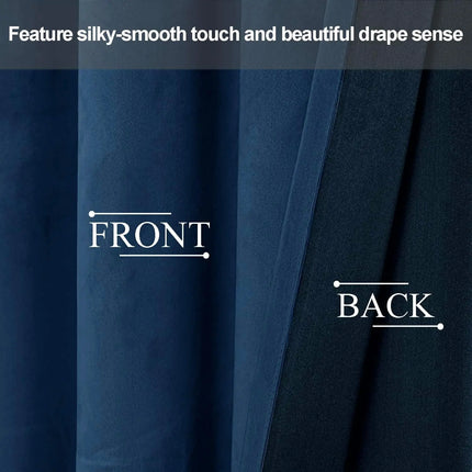 byetee Velvet Room Darkening Curtains - 400cm Height, 70-90% Blackout