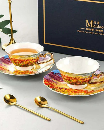 Elegant Bone China Tea and Coffee Set for Two - Savor Every Sip in Style