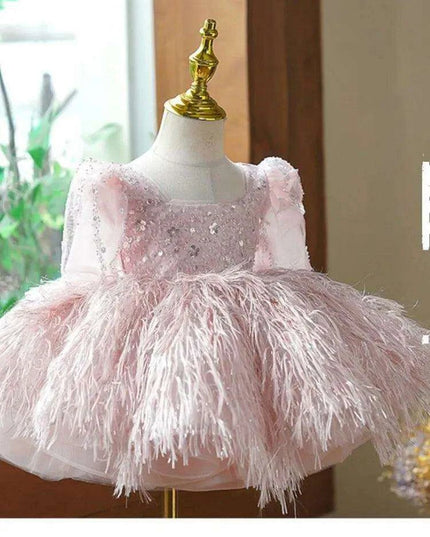 Sparkling Pink Princess Sequin Gown for Girls