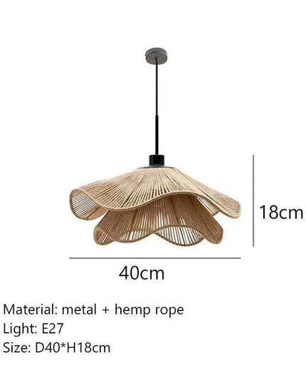 Japanese Wabi Sabi Hemp Rope Chandelier